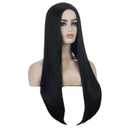 27" Long Black Wig for Women Straight Synthetic Wig for Girl Halloween Costume Party Cosplay Wig (Black)