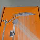 10 inch Rainfall Shower Head Combo Stainless Steel, THE FIRST WATERFALL mode, 10 Inch Rain Shower Head with Handheld 6 Spray Modes High Pressure, Overhead Shower Adjustable Extension Arm,Chrome (Silver)