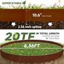 Corten Steel Landscape-40 LX 10" H Metal Garden Edging 20FT Total Rusted Lawn Edging 6 Pcs-No-Dig Hammer Heavy Duty Steel Edging-Bendable Border Strips for Lawn Yard Courtyard Pathway-6 Clips