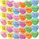 Vinsot 36 Pieces Valentine's Day Conversation Hearts Ornaments Plush Fabric Colorful Hanging Tree Decorations for Valentine's Day Exchange Gift Anniversary Party Decor