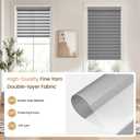 Grandekor No Drill Cordless Zebra Blinds,30" W x 64" H,Grey
