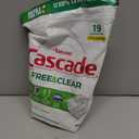 Cascade Free & Clear Dishwasher Pods, Dishwasher Detergent, Dish Detergent Soap, Lemon Essence, 19 Count