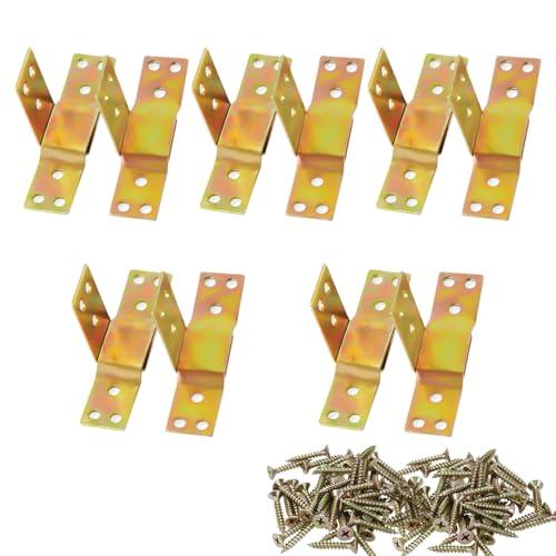 10 Set Invisible Bed Hinge Metal Thickened Invisible Furniture Bed Connection Accessories - The Ultimate Space-Saving Solution for Beds, Sofas, and More - Easy Installation (Small) 3.15"L x 0.86"W