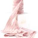 Pink Velvet Ribbon 3 Inch x 3 Yards Frayed Crushed Velvet Ribbon Raw Edge Wide Ribbon for Wedding Bouquets Baby Shower Easter Wreaths Gift Wrapping Crafts
