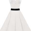 Bbonlinedress Women's 1950s Vintage Rockabilly Swing Dress Lace Cocktail Prom Party Wedding Guest Dress (M)