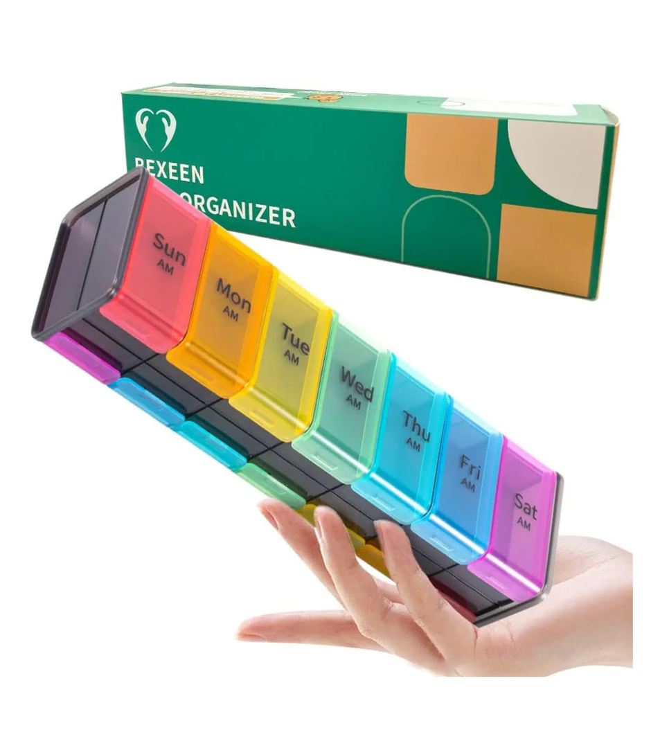 Extra Large Pill Organizer- XXL Pill Box 7 Day - Weekly Pill Organizer with AM PM Large Compartments Big Pill Case for Supplements Jumbo Pill Holder for Vitamins Huge Medicine Organizer 2 Times a Day