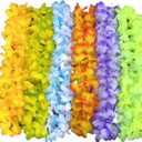 100PCS Soft Necklaces Hawaiian Leis Luau Partyecorations Tropical Party Favors Lei Hawaiian Flower Perfect for Your Hawaii Luaus Party.