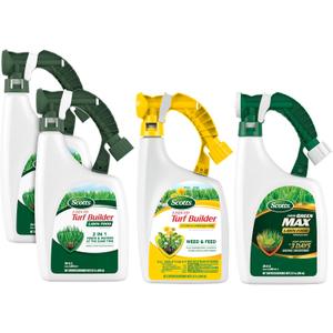 Scotts Liquid Lawn Care Bundle with Turf Builder Lawn Food, Turf Builder with Plus 2 Weed Control, and Green Max Lawn Food