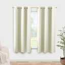 KOUFALL Small Window Curtains 45 Inch Length for Kitchen, 2 Panels Set Blackout Grommet Short Room Darkening Shades Blinds for Bedroom Windows Nursery, 34 Wide, Cream Off White Ivory Beige