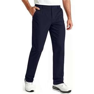 Mens Golf Pants Stretch Casual Dress Pants Elastic Drawstring Slacks for Men Lightweight Trousers with 5 Pockets (Black, M)