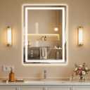 BEAUTYPEAK 24"x32" LED Bathroom Mirror with Lights, Backlit + Front Lit, Anti-Fog, Lighted Bathroom Mirror for Wall, HD Shatterproof Tempered Glass, Dimmable, Memory Function (Horizontal/Vertical)