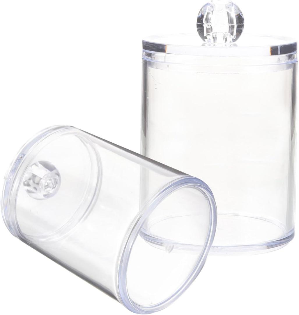 Rounds Pad Storage Box Makeup Remover Cotton Pad Organizer Lids Acrylic Swab Holder