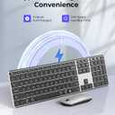 seenda Wireless Bluetooth Keyboard and Mouse Combo, SKM64-3 Rechargeable Slim Quiet Keyboard Mouse, 3 Multi-Device Connection, Compatible for Windows 11/10 PC Laptop Mac MacBook iPad, Black Silver