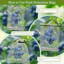 ZIFTY 25Pcs Fruit Protection Bags 6x8 Inch Wire Mesh Bags with100FT Bird Scare Tape and 30 Ties Netting Cover for Protecting Fruits and Vegetables, Plant Protectors from Animals