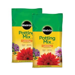 Miracle-Gro Potting Mix - For Container Plants, Flowers, Vegetables, Shrubs, Annuals, Perennials, Potting Soil Mix, Feeds up to 6 Months, 8 qt. (2-Pack)