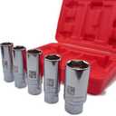 5PCS Magnetic Spark Plug Socket Set, 9/16-inch 5/8-inch and 13/16-inch Sockets 3/8-inch Drive Magnet Retains Spark Plugs and 14mm 16mm Thin Wall Socket (1 Set)