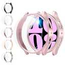 Shenou 5 Pack for Samsung Galaxy Watch 6 Screen Protector Case 44mm for Women