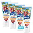 Orajel Kids Super Mario Anti-Cavity Fluoride Toothpaste, Natural Berry Flavor, 4.2oz Tube, 4-Pack