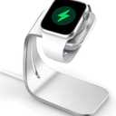 Aluminum Stand for Apple Watch,Desk Charger Holder Cradle Charging Dock Nightstand Station Accessories,for iWatch Series SE Ultra/Series 10/9/8/7/6/5/4/3/2/1-SilverCharger Not Included