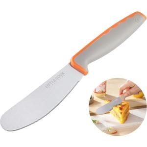 Butter Knife Spreader, Little Cook 4.7 Inch Sandwich Butter Spreader Knife, Stainless Steel Spreaders for Food with Serrated Edge , Great for Butter, Cheese, Peanut, Sandwhich, Jam, Dishwasher Safe