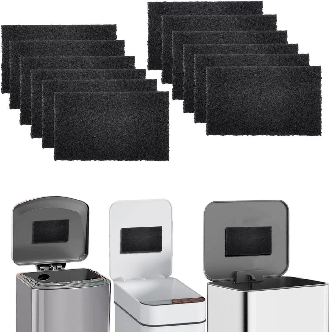 Universal Compost bin Carbon Odor Filter, Activated Odor Control Charcoal Filter for Trash Cans, Compost Buckets, Countertops, and Recycle Bins(12)