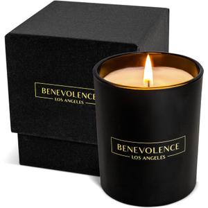 Benevolence LA Lavender, Mint & Sage Scented Candle | Soy Christmas Candles, Black Candle for Home | Holiday Candles Gifts for Women and Men | Home Fragrance | Aromatherapy| 8oz, 45 Hour Burn
