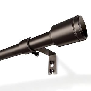 5/8” Diameter Bronze Curtain Rods 30-90 Inch, for 30-84 Inch Windows, Adjustable Splicing Antique Bronze Curtain Rods for Windows with Brackets, Window Rod Long Small Dark Brown Curtains Rod