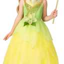 Girls Cinderella Costumes Halloween Princess Dress Up Fancy Birthday Party Ball Gown Tiana, 4-5 Years