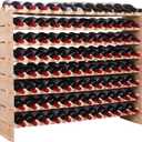 Wooden Stackable Storage Modular Wine Rack cabinet-96bottle Freestanding for Floor Wine Rack, 46 inches x 11.6 inches x 38 inches
