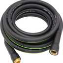 Hybrid Garden Hose 5/8 IN. x 25 FT, Heavy Duty, Lightweight, Flexible with Rotatable Grip Handle and Solid Brass Fittings