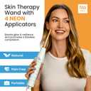 Pure Daily Care NuDerma Handheld Skin Therapy Wand Machine w/Neon Anti-Aging - Skin Tightening - Wrinkle Reducing - Dark Circles Clarifying - Hair & Scalp Stimulator