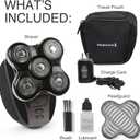 Remington Balder Pro XR7000 Head Shaver for Bald Men, Cordless Electric Razor, 5 Dual Track Rotary Blades, Waterproof Wet/Dry, Lithium Rechargeable, Hair Capture Chamber, Pop-Up Trimmer