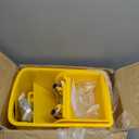 Mind Reader Mop and Bucket Set with Wringer, Mop Included, 5.5 Gallon Cleaning System with Wheels, Upward Press Wringer, Small Mop Compatible (Yellow)