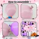 MEHOFOND Halloween Little Boo Baby Shower Decorations for Girl, a Little Boo is Almost Due Baby Shower Banner Decorations, Pink Black Purple Balloon Garland Kit, Ghost Pumpkin Halloween Party Decor (Pinlk)