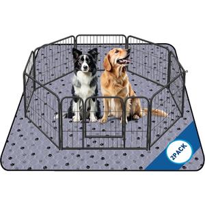 Fostanfly Non-Slip Washable Pee Pads for Dogs, 2 Pack Large 63"x63" Ultra-Absorbent and Leak-Proof Reusable Potty Training Pads for Dogs and Cats Puppy Pads