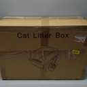 2 Pack Stainless Steel Cat Litter Box with Lid, XL Extra Large Metal Box for Big Cats, 24" L x 16" W x 12" H, Enclosed Litter Box High Sided, Non-Sticky, Include Litter Scoop (Dark Gray & Light Gray)