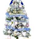 3ft Christmas Tree Decorations, Christmas 36inch Mini Table Top Artificial Tree, Xmas Desk Small Tree with 50LED Lights, Hanging Ornaments for Home Decor Indoor Office Holiday Tabletop Party