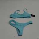 SherryDC Women's Solid Scoop Neck Push Up Padded Brazilian Thong Bikini Swimsuit Bathing Suit Small