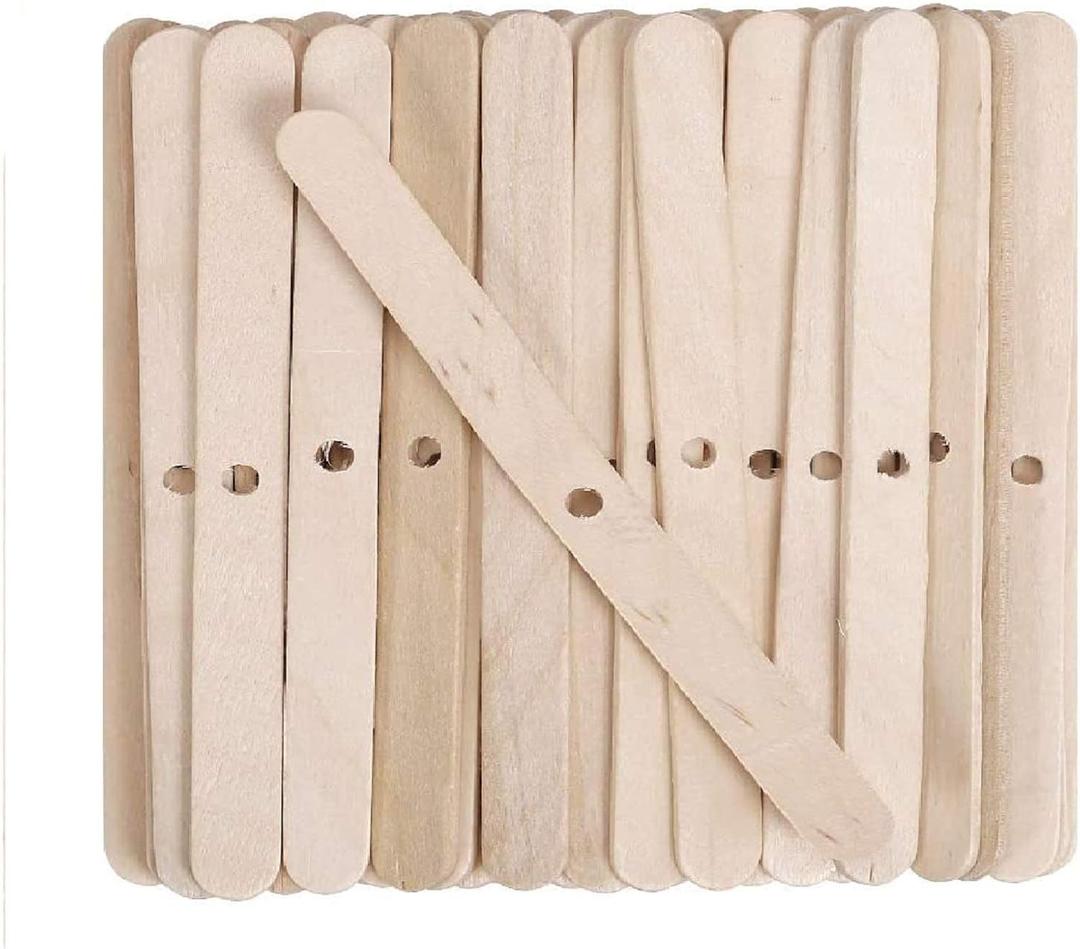 100pcs Wooden Candle Wick Holders, Candle Wick Centering Devices for Candle Making, Candle Wick Bars, Wick Clips for Canld Centering Tool