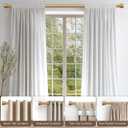 Lootkell Modern Gold Curtain Rods for Windows 28 to 48 Inches Adjustable Length Heavy Duty 1" Diameter Window Curtain Rod with Decorative Finials for Outdoor Bedroom Kitchen Living Room