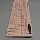 Wireless Keyboard and Mouse for MacBook, Vivefox Pink Rose Wireless Keyboard with Phone Holder, USB A & Type C Receiver, Full-Size Combo for Mac, MacBook/Air/Pro Windows PC Computer