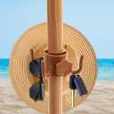 Seazul 6.5ft Patio Umbrella with Fringe, Beach Umbrella, Fringe Umbrella Outdoor Patio with Hanging Hook, Tilting Aluminum Pole, UV 50+, Fiberglass Ribs, Elegant Cream