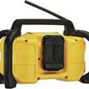 DEWALT 12V/20V MAX Portable Bluetooth Radio, Cordless, 100 ft Range, 3.5 Subwoofers, Jobsite (DCR028B)