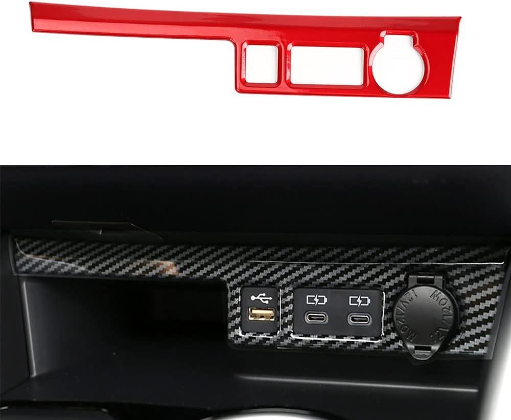 LEXLEY Red Style Center Control Cigarette Lighter Socket Panel Trim Cover Interior Accessories For Toyota 2020 2021 2022 2023 2024 2025 Highlander XLE LE L XSE Limited Platinum