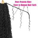 Goddess Locs Crochet Hair 9 Packs 24 Inch Bohemian Human Hair Mixed Synthetic Boho Faux Locs Crochet Hair for Black Women (24Inch,1B)