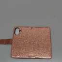 Varikke for iPhone 16 Wallet Case Detachable with RFID Blocking Card Holder for Women, Glitter PU Leather Wrist Strap Strong Magnetic Flip Wallet Removable Phone Case for iPhone 16 6.1", Rose Gold