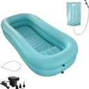 Medical Inflatable Bathtub for Elderly & Disabled, Portable Bedside Bath Tub with Electric Air Pump, Full-Body Wash Basin for Bedridden Patients, Easy-Clean Inflatable Shower Bath for Home Care