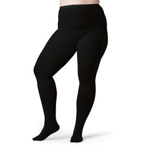Silky Toes Plus Size Tights for Women | 60D Soft Opaque Comfort Fit Pantyhose | Black or Colored 1-2 pairs | (Black, M)