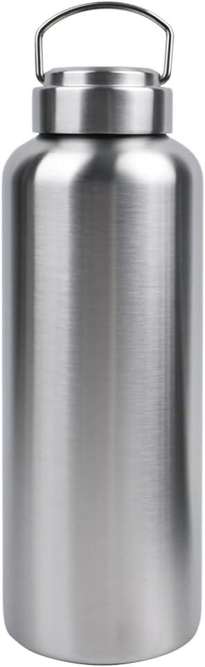 CDJ 52oz Uninsulated Single Wall Stainless Steel Water Bottle, Reusable Metal Water Bottle for Sports, Leakproof and Durable, Perfect for Hiking, Gym, Picnics, and Outdoor Activities (51 Ounces)