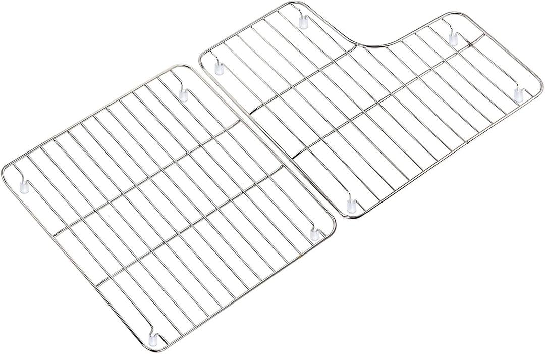 Sink Protector for Kohler K-6639-ST Whitehaven Bottom Basin Rack with 6488 Farmhouse Sink protectors compatible-Stainless steel